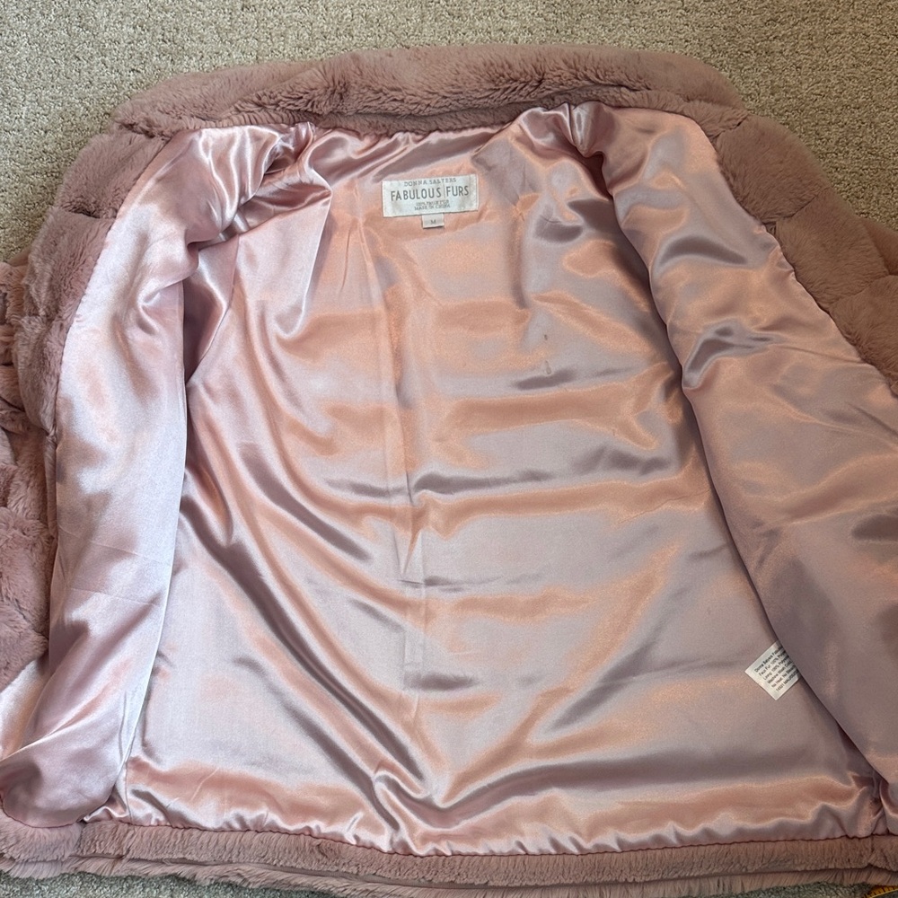 Women's Pink Faux Fur Jacket - Picture 10 of 11
